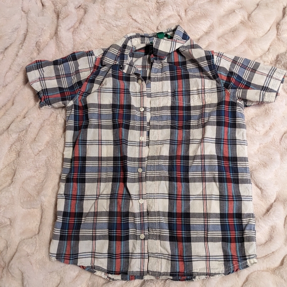 Boys white/blue/red button up - Picture 2 of 6